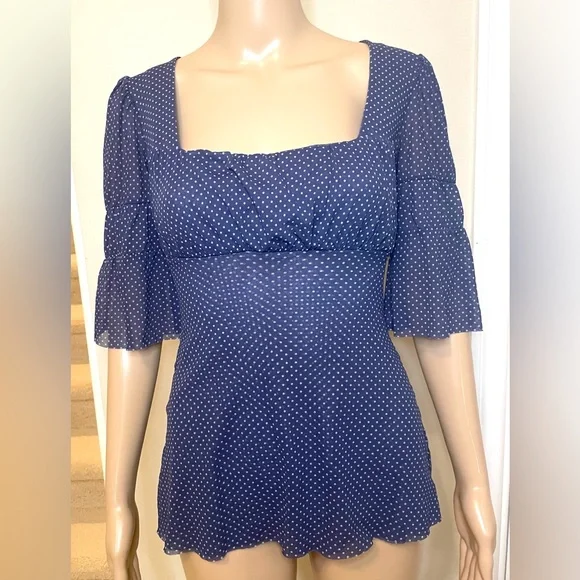 Sweet Pea by Stacy Frati Polka Dot Blouse, Size M - Picture 5 of 11